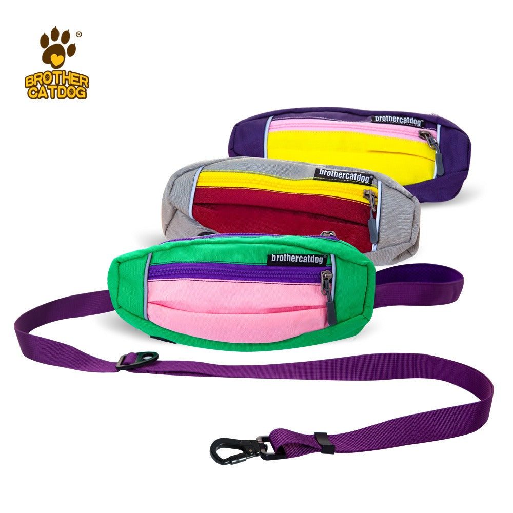 2-in-1 Hands-Free Pet Leash｜Handheld or Waist-Wearable with Storage Waist Pack｜Ideal for Jogging & Daily Walks