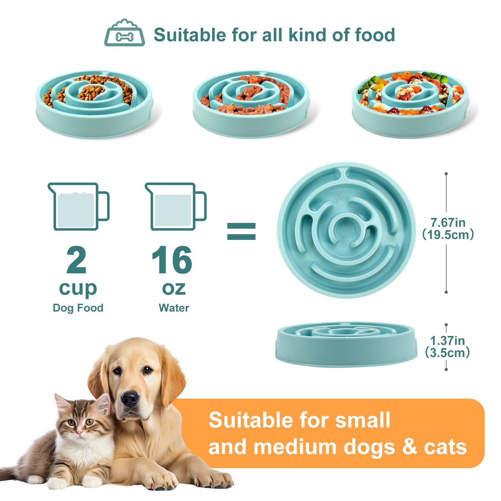 Dog Slow Feeder Bowl with Maze Design｜Durable PP Material｜under 20kg