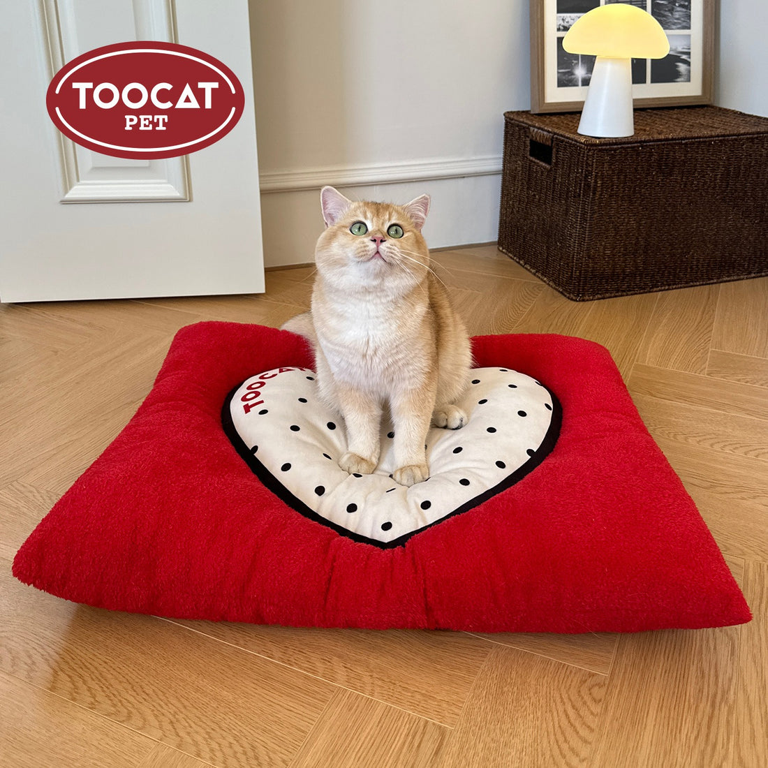 Lamb Fleece Pet Bed｜Soft & Cozy Sleeping Mat for Cats & Small Dogs (67×57cm)