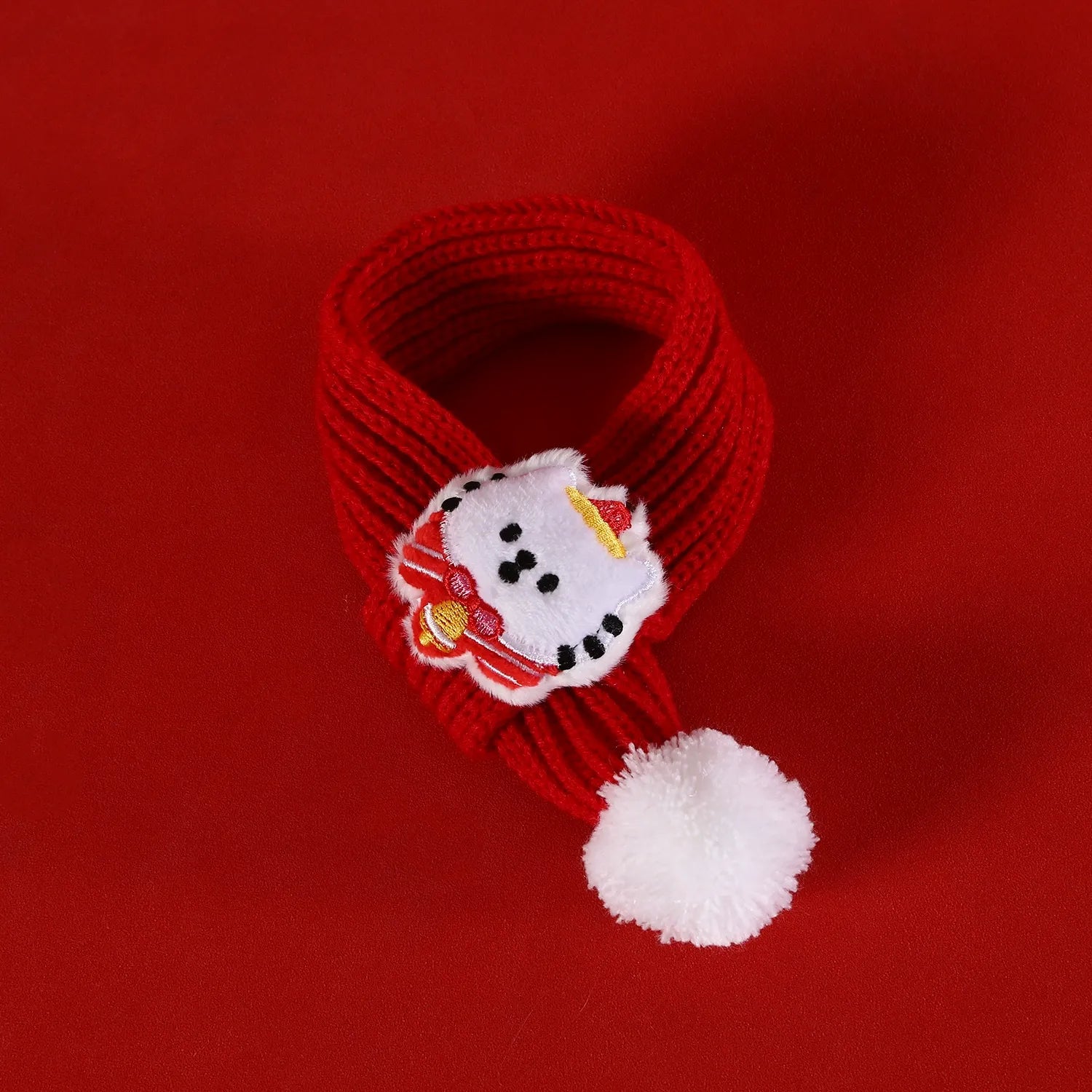 5pcs Christmas Pet Scarf & Hat Gift Set – Holiday Plush Outfit for Cats & Small Dogs