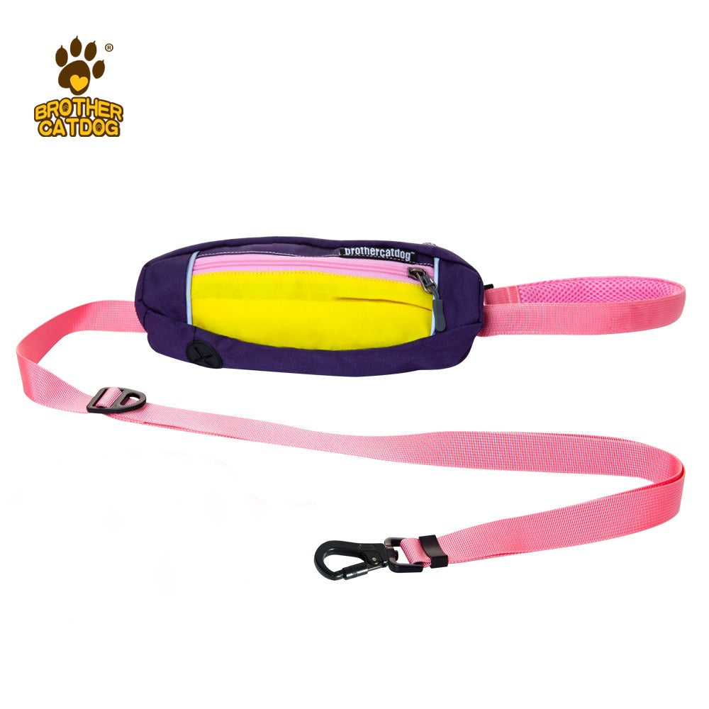 2-in-1 Hands-Free Pet Leash｜Handheld or Waist-Wearable with Storage Waist Pack｜Ideal for Jogging & Daily Walks