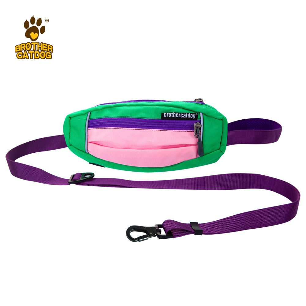 2-in-1 Hands-Free Pet Leash｜Handheld or Waist-Wearable with Storage Waist Pack｜Ideal for Jogging & Daily Walks