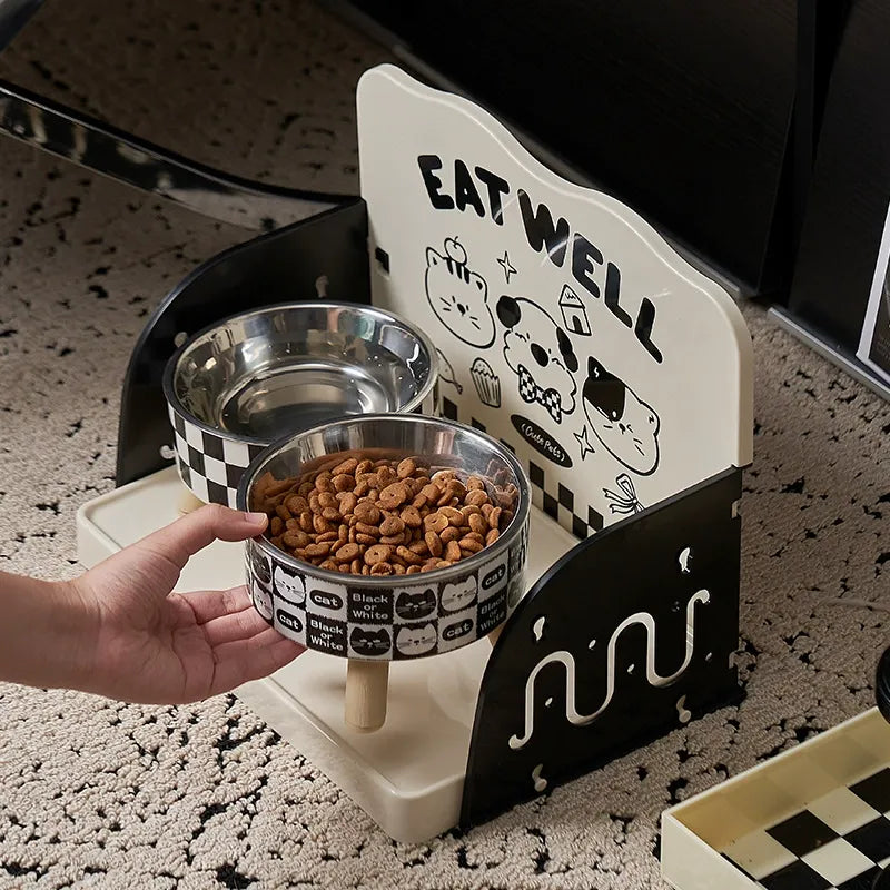 Anti-Spill Pet Feeding Table – Raised Cat Bowl Stand & Dog Food Station for Small to Medium Pets