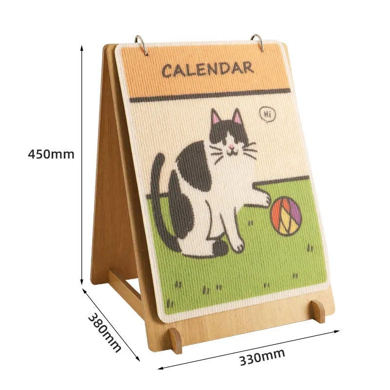 Calendar-Style Cat Scratcher – Cute Desktop Scratching Board with Replaceable Refill, Low-Lint, No Mess
