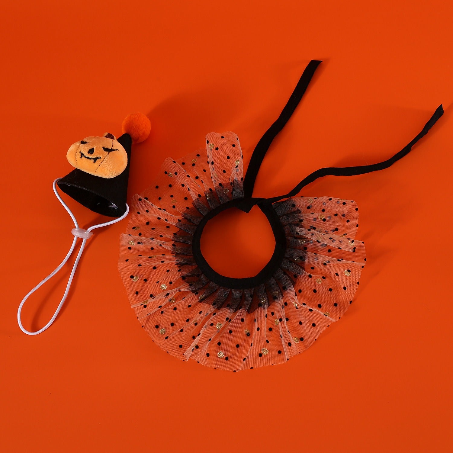 Halloween Pet Accessory for Cats & Dogs – /Pumpkin Headpiece Fits 5.5–44 lbs