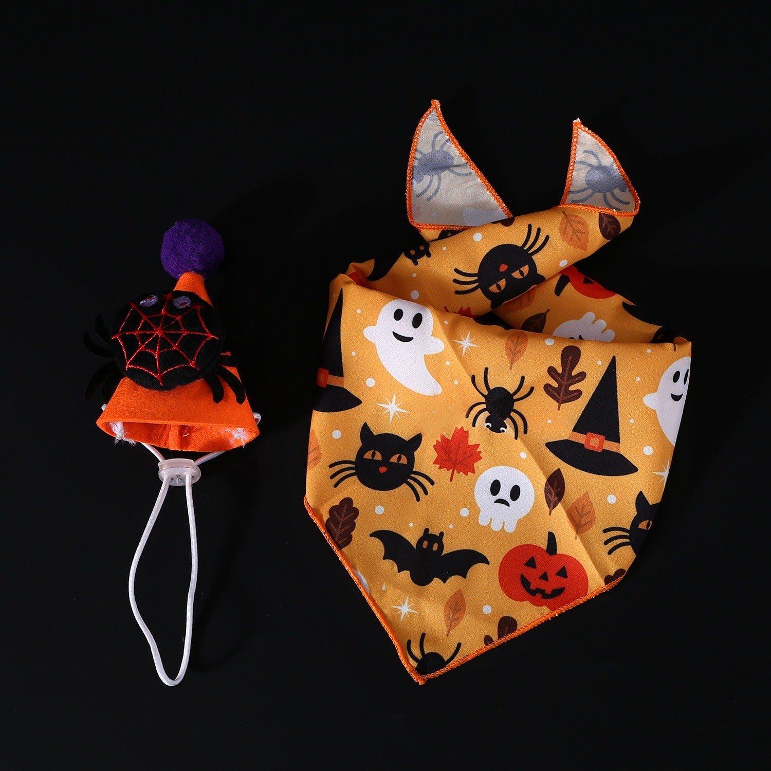 Halloween Pet Accessory for Cats & Dogs – /Pumpkin Headpiece Fits 5.5–44 lbs