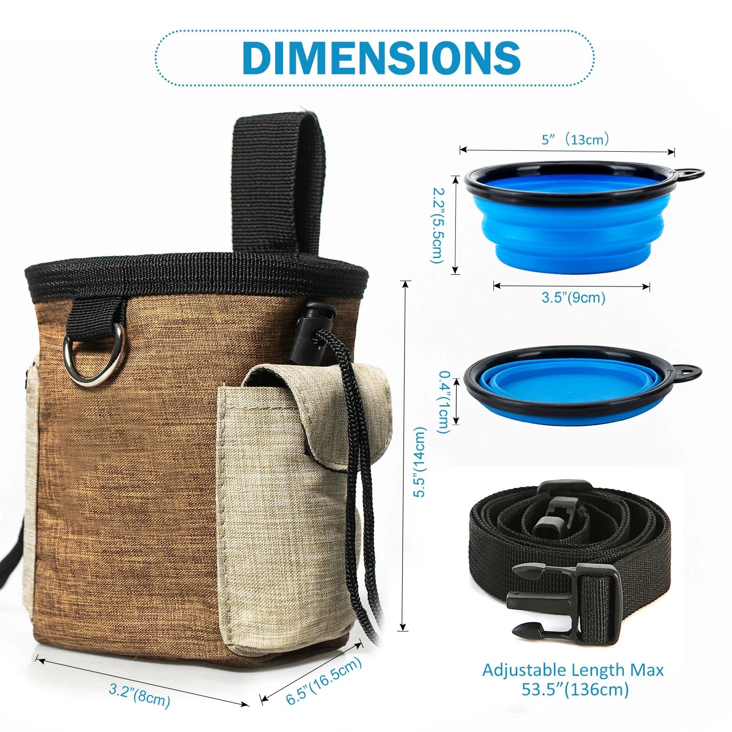 Dog Treat Training Waist Bag｜Portable Poop Bag Holder｜Hands-Free Dog Walking Pouch with Multi-Storage