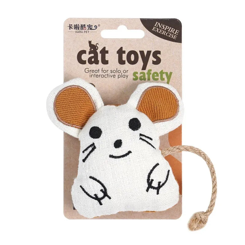 Catnip Crinkle Cat Toy – Teething-Safe, Self-Play, Carry-and-Cuddle Design, Linen-Cotton Shell