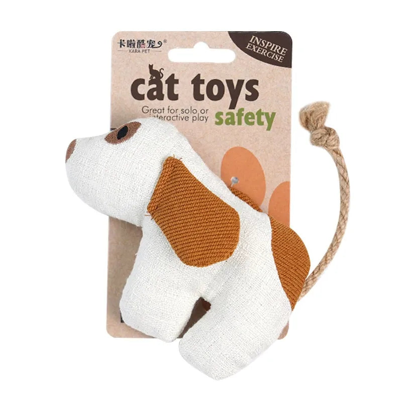 Catnip Crinkle Cat Toy – Teething-Safe, Self-Play, Carry-and-Cuddle Design, Linen-Cotton Shell