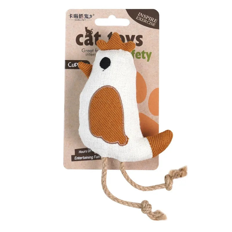 Catnip Crinkle Cat Toy – Teething-Safe, Self-Play, Carry-and-Cuddle Design, Linen-Cotton Shell
