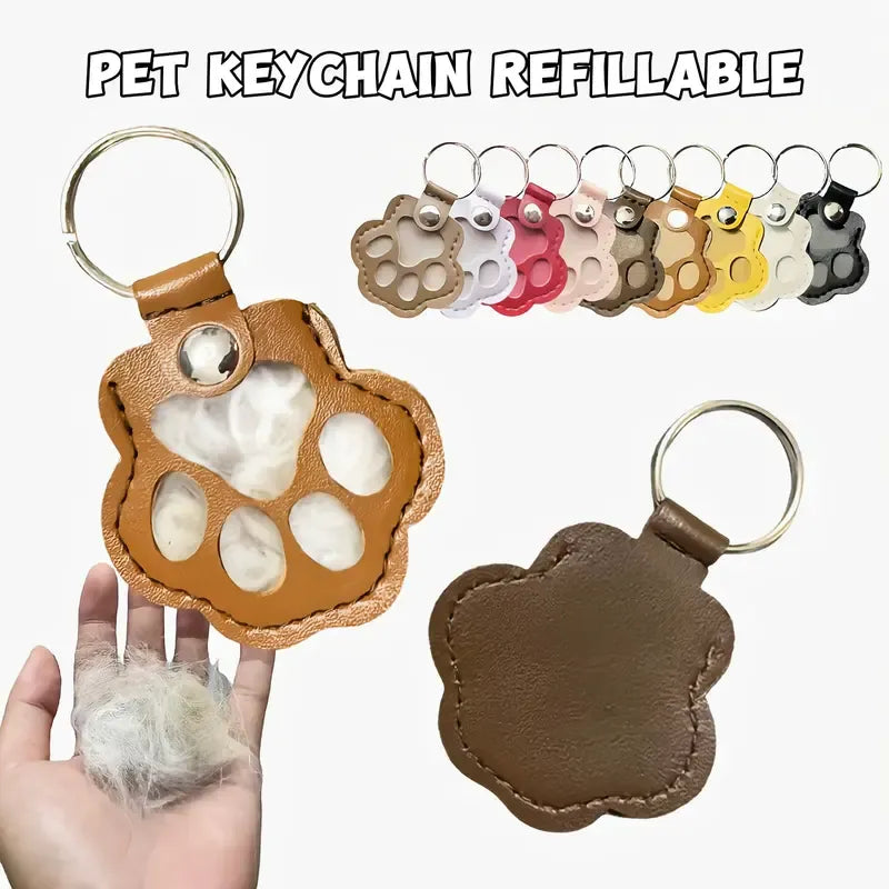 Pet Hair Keepsake Leather Tag – Memorial Ornament for Cat & Dog Fur Collection