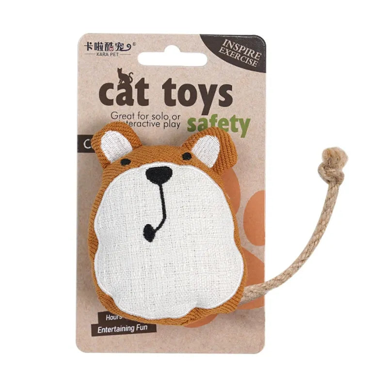 Catnip Crinkle Cat Toy – Teething-Safe, Self-Play, Carry-and-Cuddle Design, Linen-Cotton Shell
