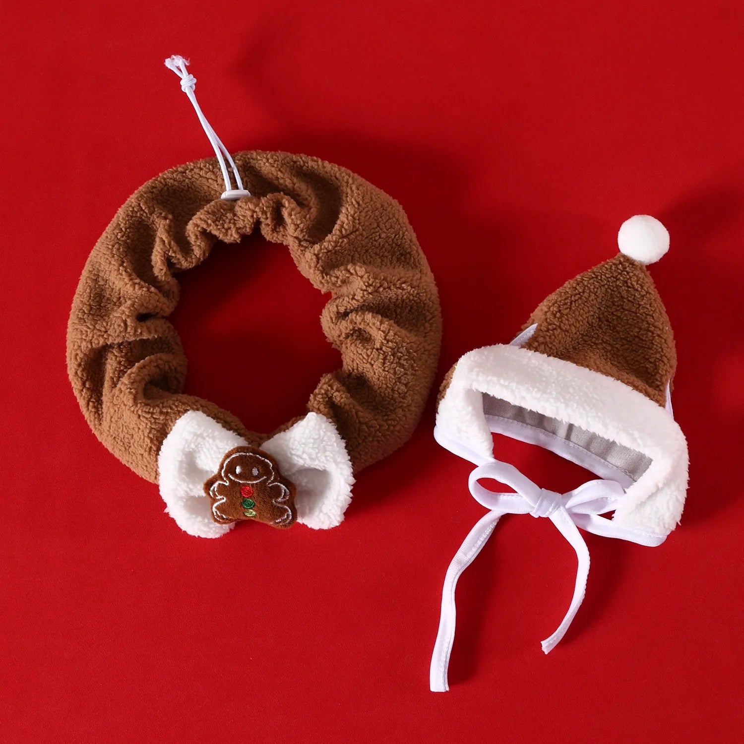 Plush Christmas Pet Outfit Set – Holiday Costume for Cats & Small Dogs (Fits up to 10kg)