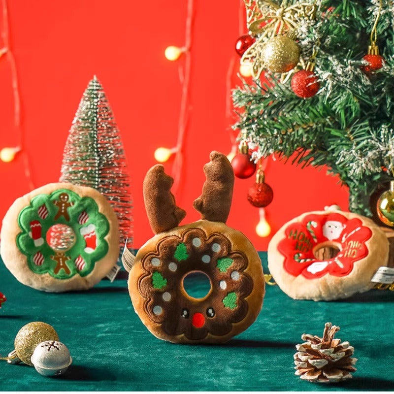 Christmas Plush Squeaky Toy for Cats & Small Dogs – Durable Chew & Interactive Play Toy