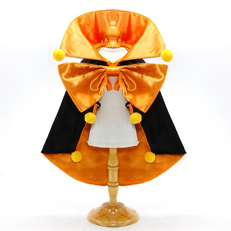 Halloween Wizard Cloak for Pets – Magical Cosplay Cape Costume for Dogs
