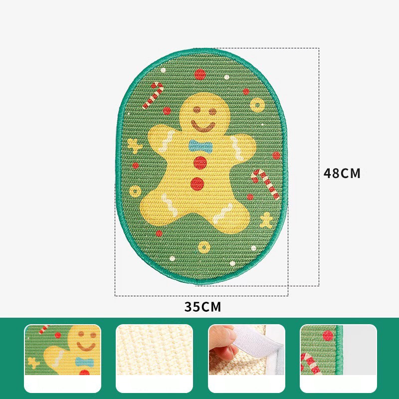 Christmas & Halloween Cat Scratch Board – Wall-Mounted Sisal Tree & Pumpkin Design