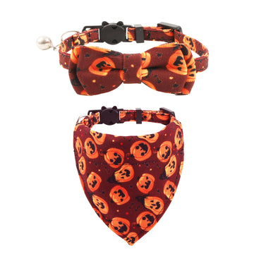 2pcs Halloween Pet Collar for Small Dogs & Cats – Festive, Adjustable, Comfortable
