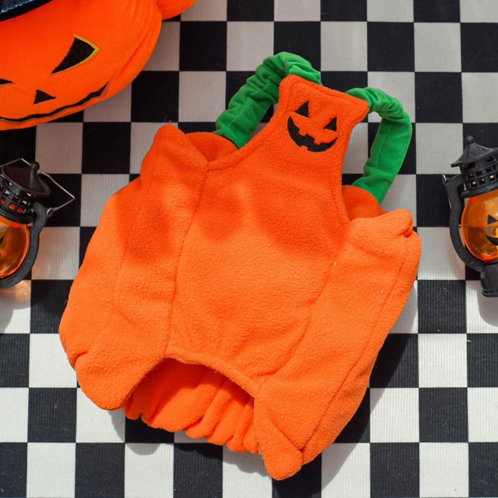 2pcs Halloween Pumpkin Costume for Dogs – Funny Pet Outfit for Small & Medium Dogs – Cosplay Dog Clothes