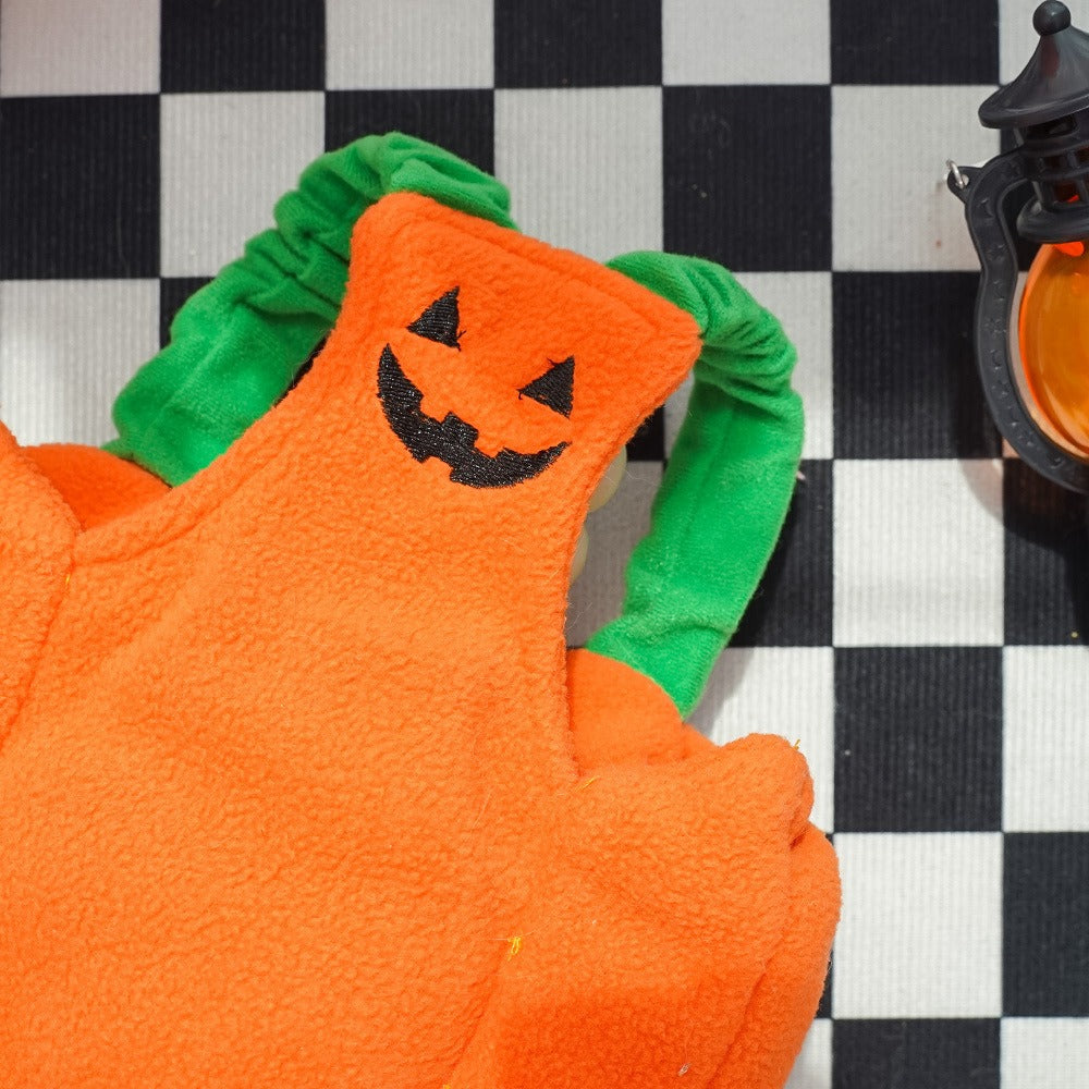 2pcs Halloween Pumpkin Costume for Dogs – Funny Pet Outfit for Small & Medium Dogs – Cosplay Dog Clothes