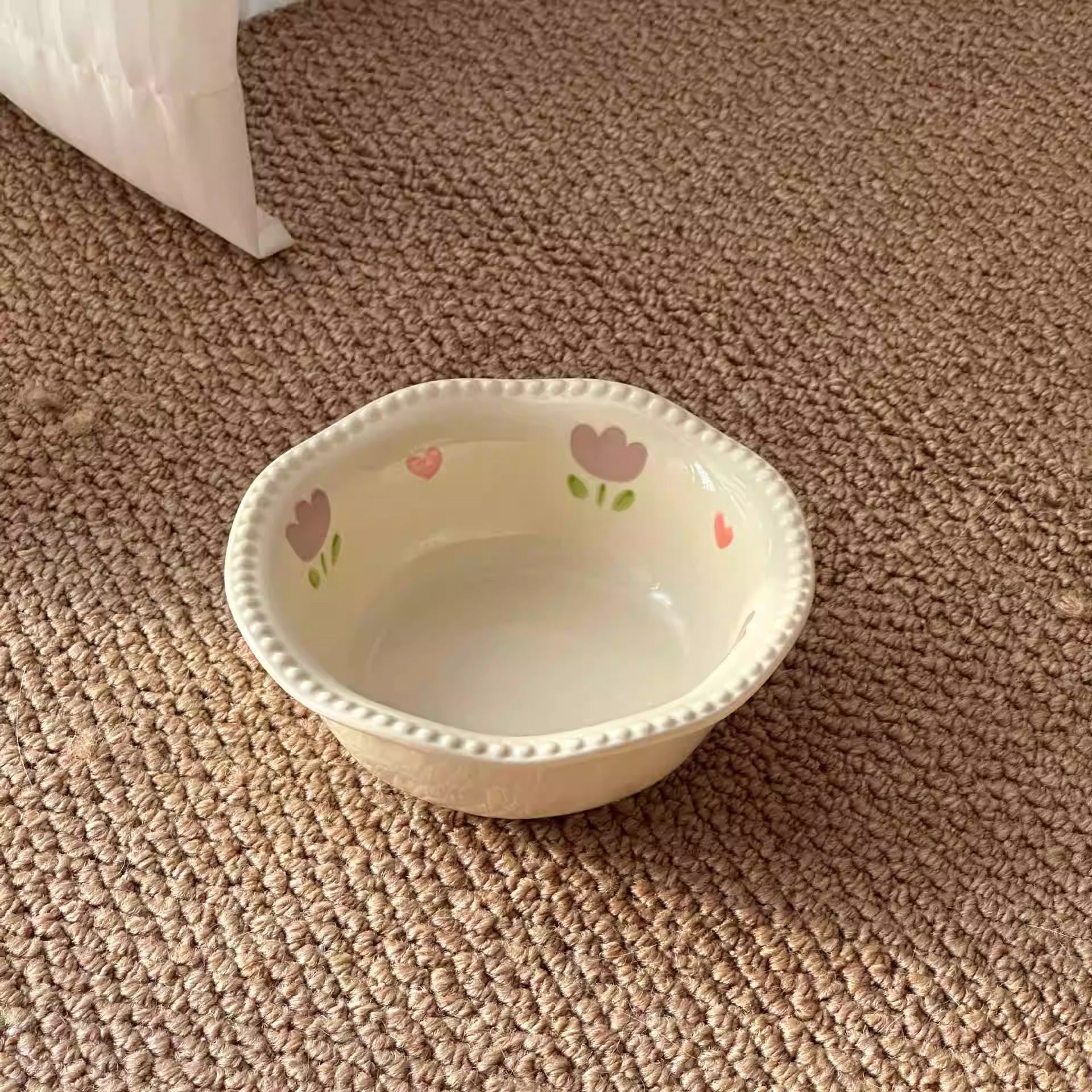 Angled Wooden Elevated Bowl Stand