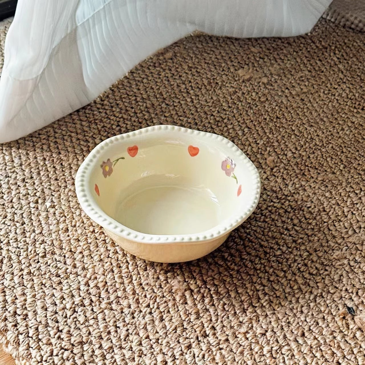 Angled Wooden Elevated Bowl Stand