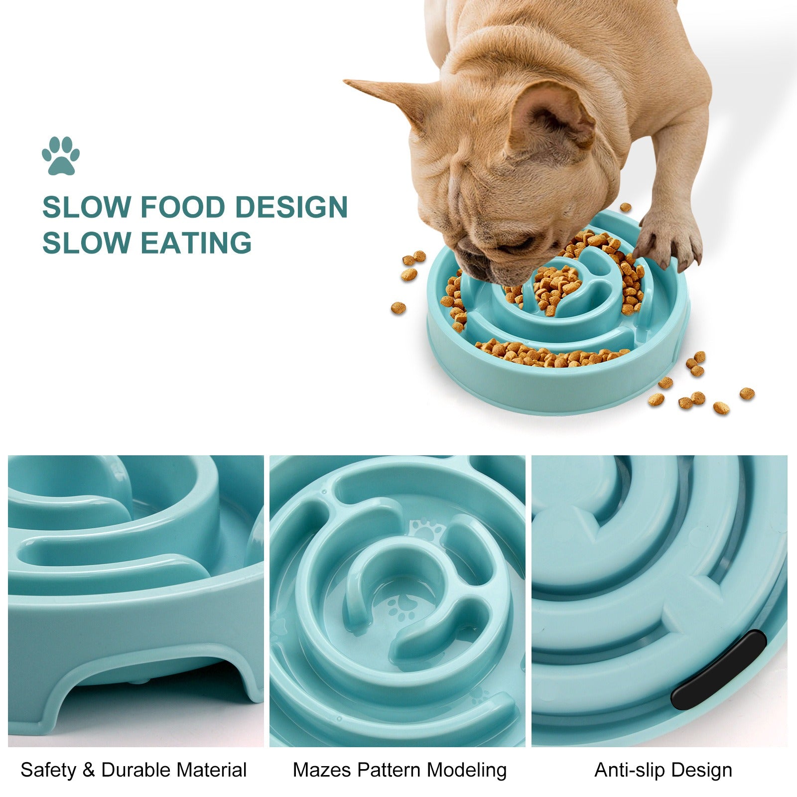 Dog Slow Feeder Bowl with Maze Design｜Durable PP Material｜under 20kg