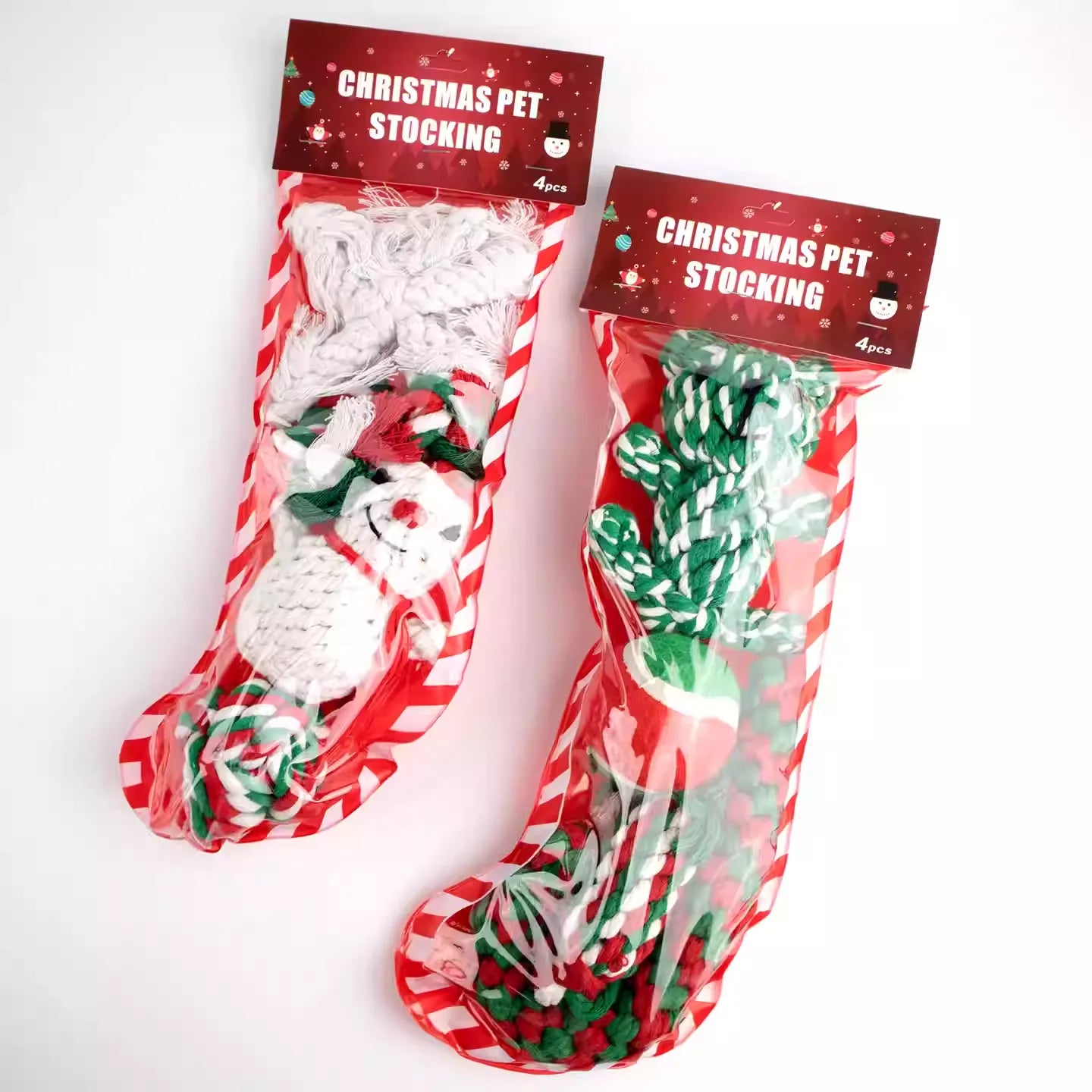 Christmas Rope Toy Set for Dogs – Handwoven Durable Chew & Tug Toys Gift Box