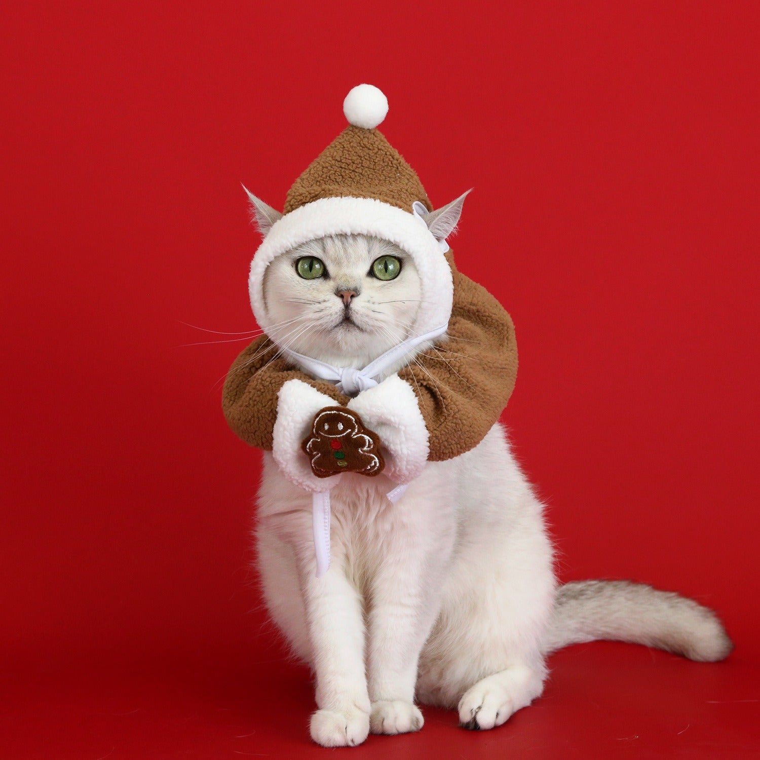 Plush Christmas Pet Outfit Set – Holiday Costume for Cats & Small Dogs (Fits up to 10kg)