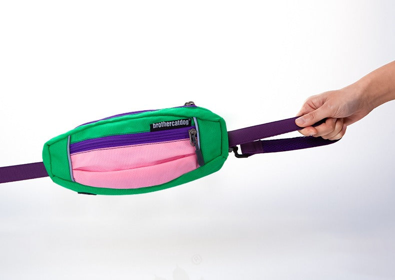 2-in-1 Hands-Free Pet Leash｜Handheld or Waist-Wearable with Storage Waist Pack｜Ideal for Jogging & Daily Walks