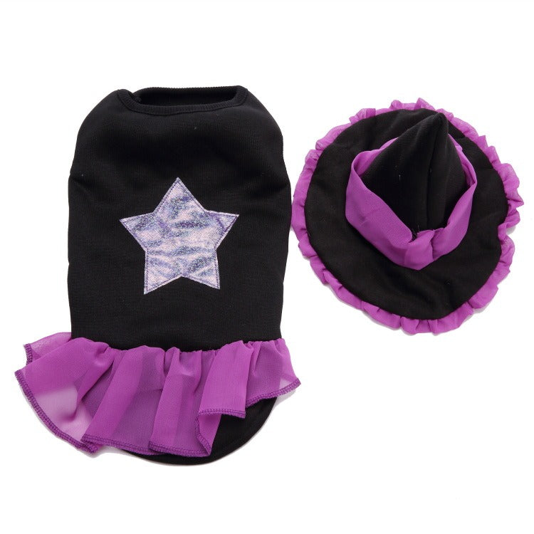 Halloween Witch Costume for Pets – Funny Holiday Outfit for Small Dogs & Cats