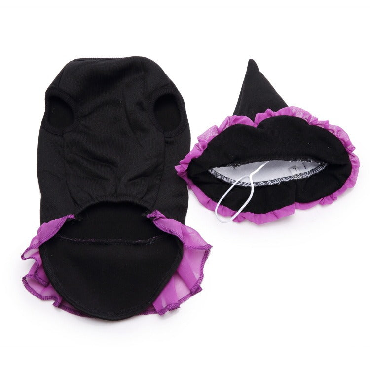 Halloween Witch Costume for Pets – Funny Holiday Outfit for Small Dogs & Cats