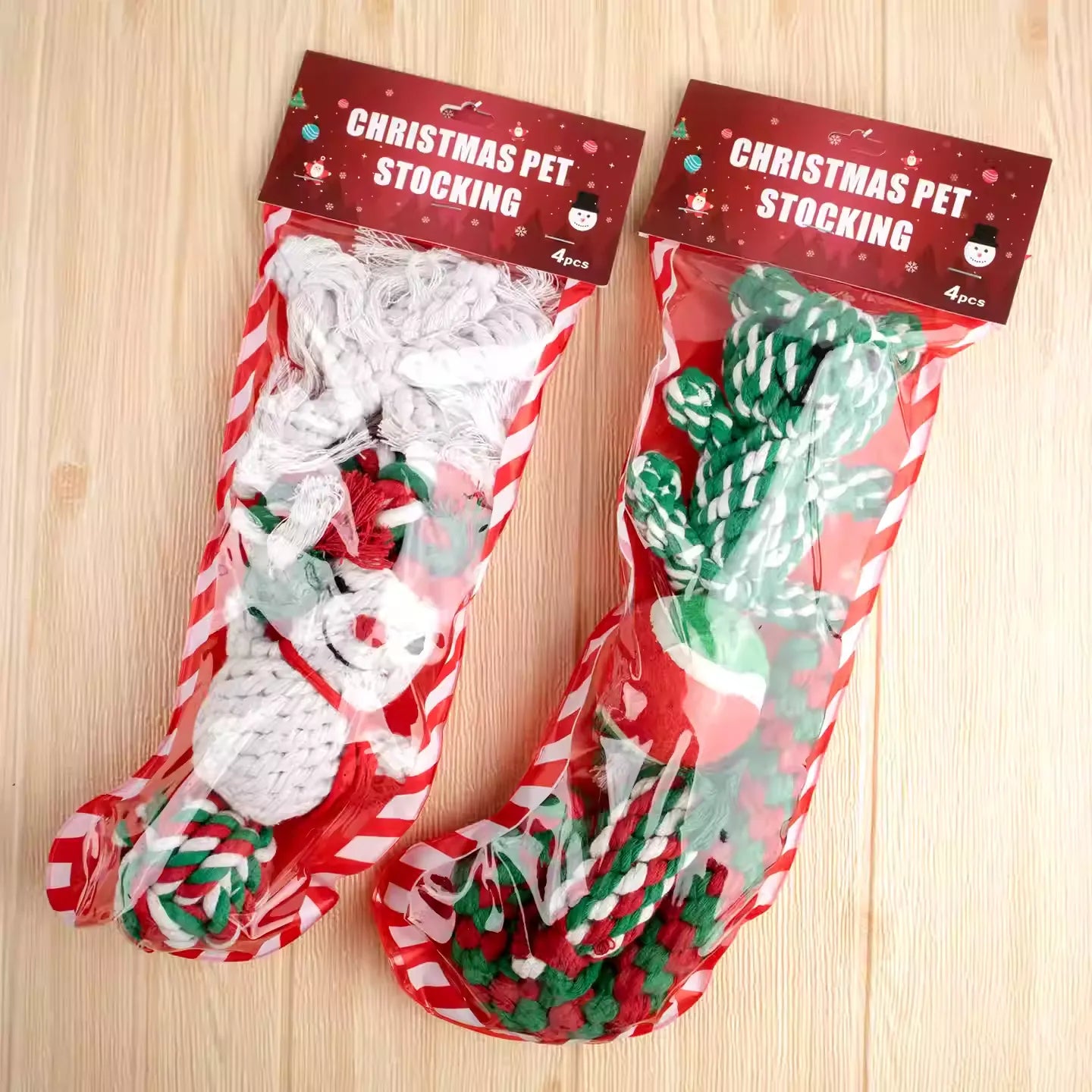 Christmas Rope Toy Set for Dogs – Handwoven Durable Chew & Tug Toys Gift Box