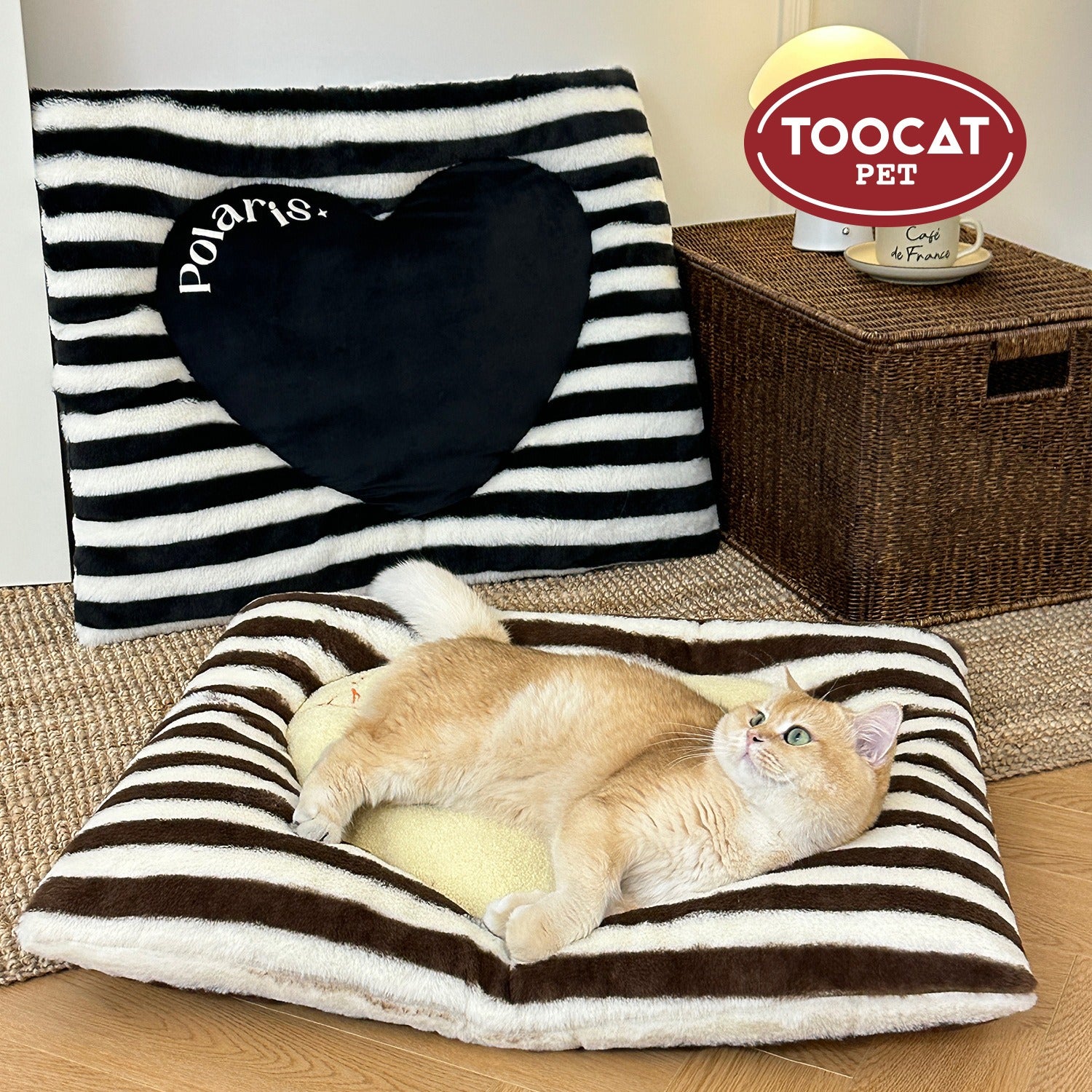 Lamb Fleece Pet Bed｜Soft & Cozy Sleeping Mat for Cats & Small Dogs (67×57cm)