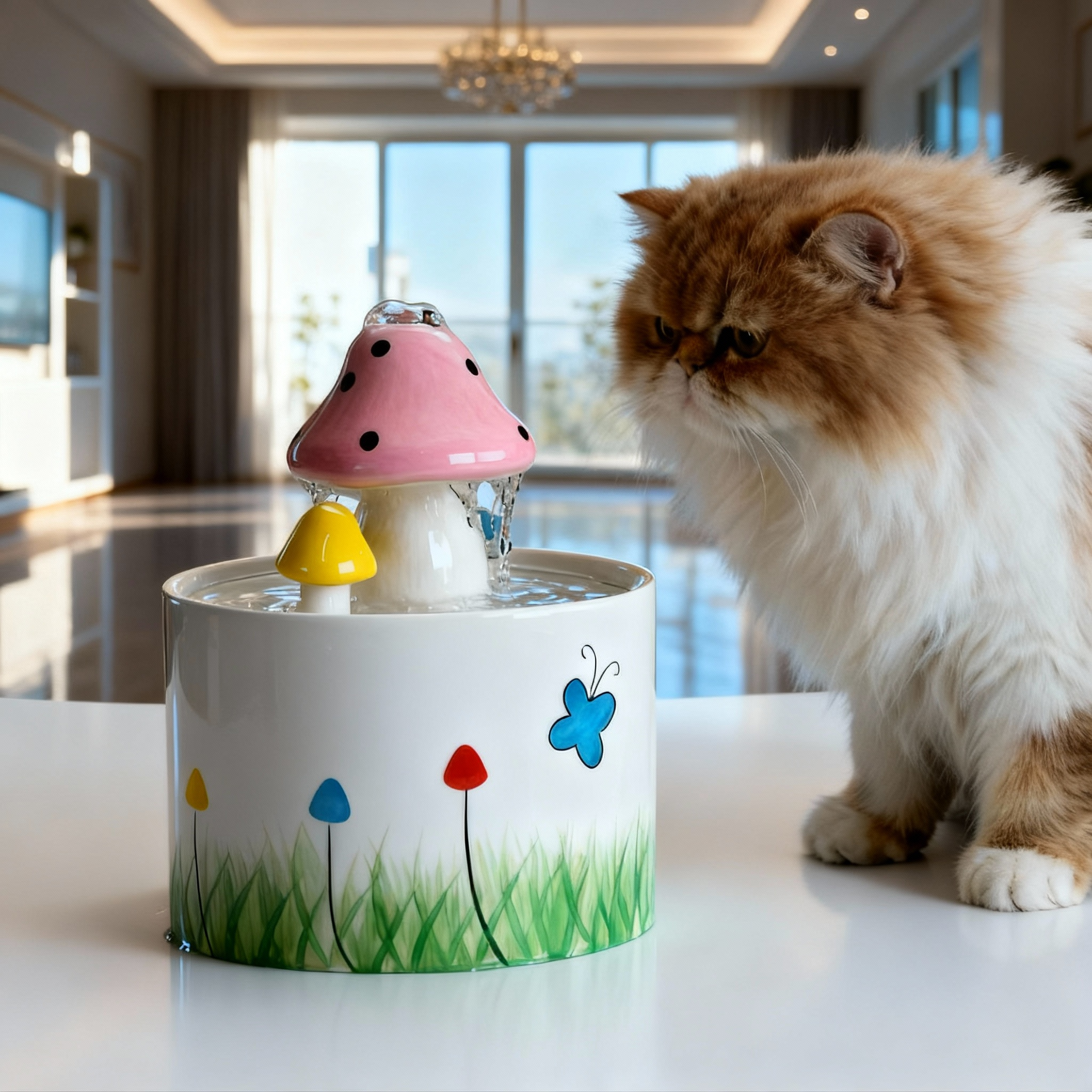 Ceramic Automatic Cat&small dog Water Fountain