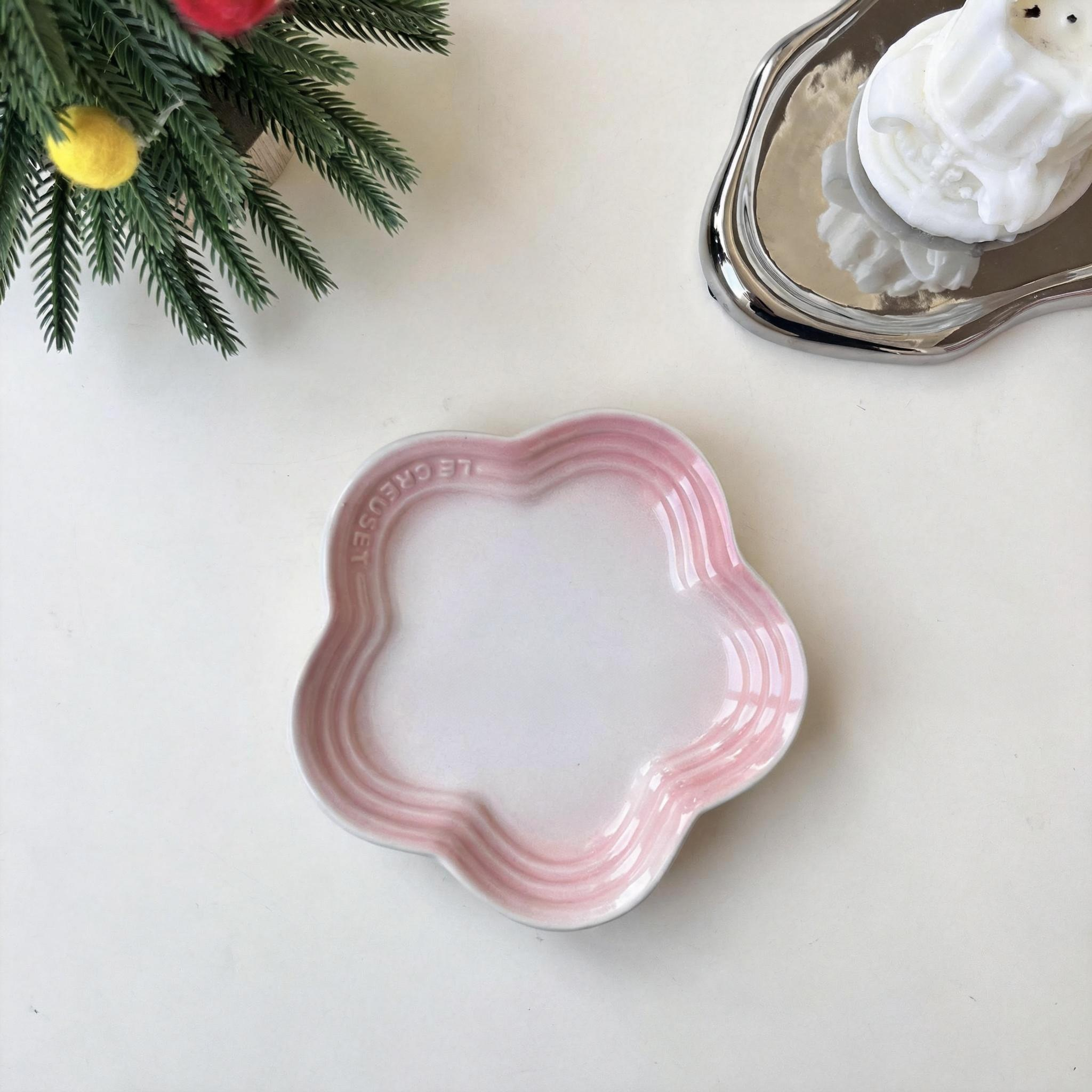 Macaron color gradient pet snack ceramic plate