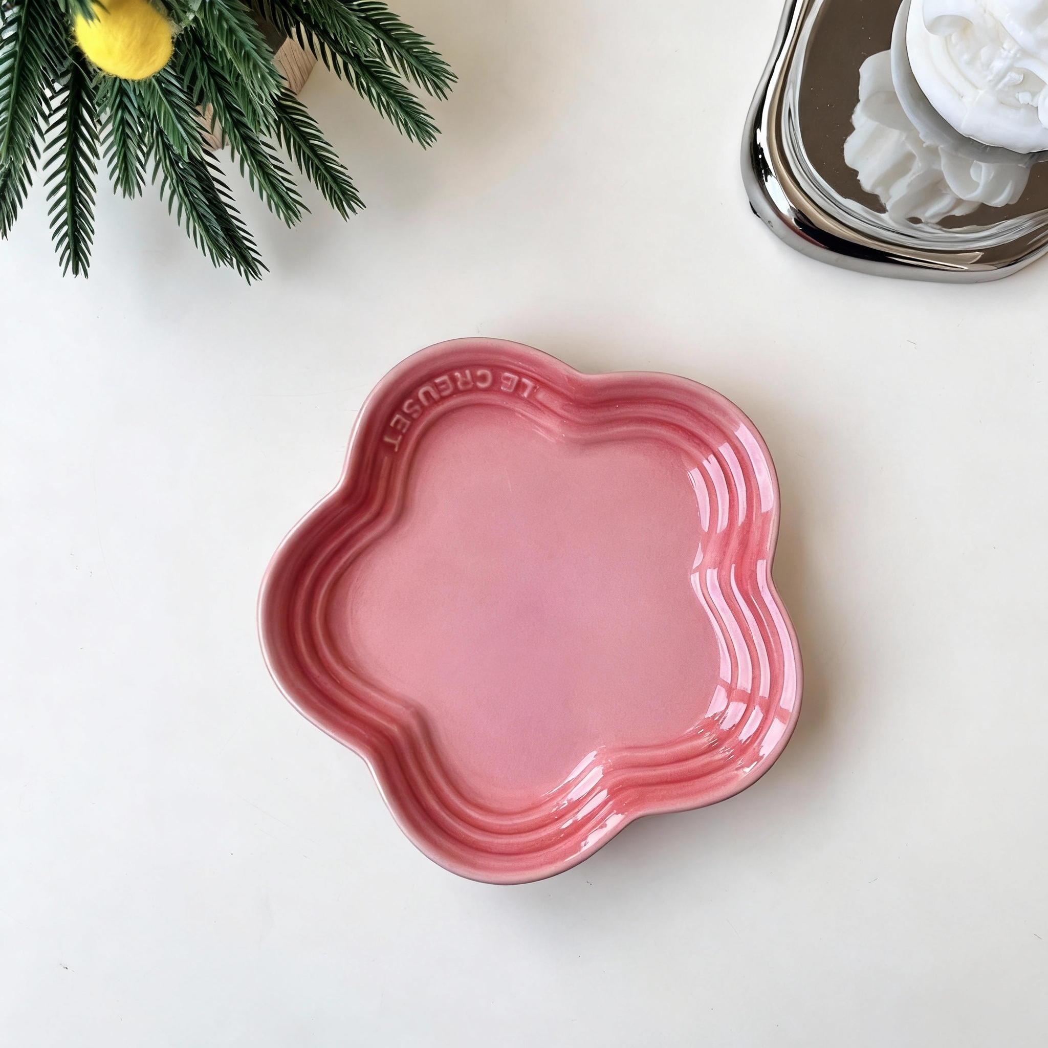 Macaron color gradient pet snack ceramic plate