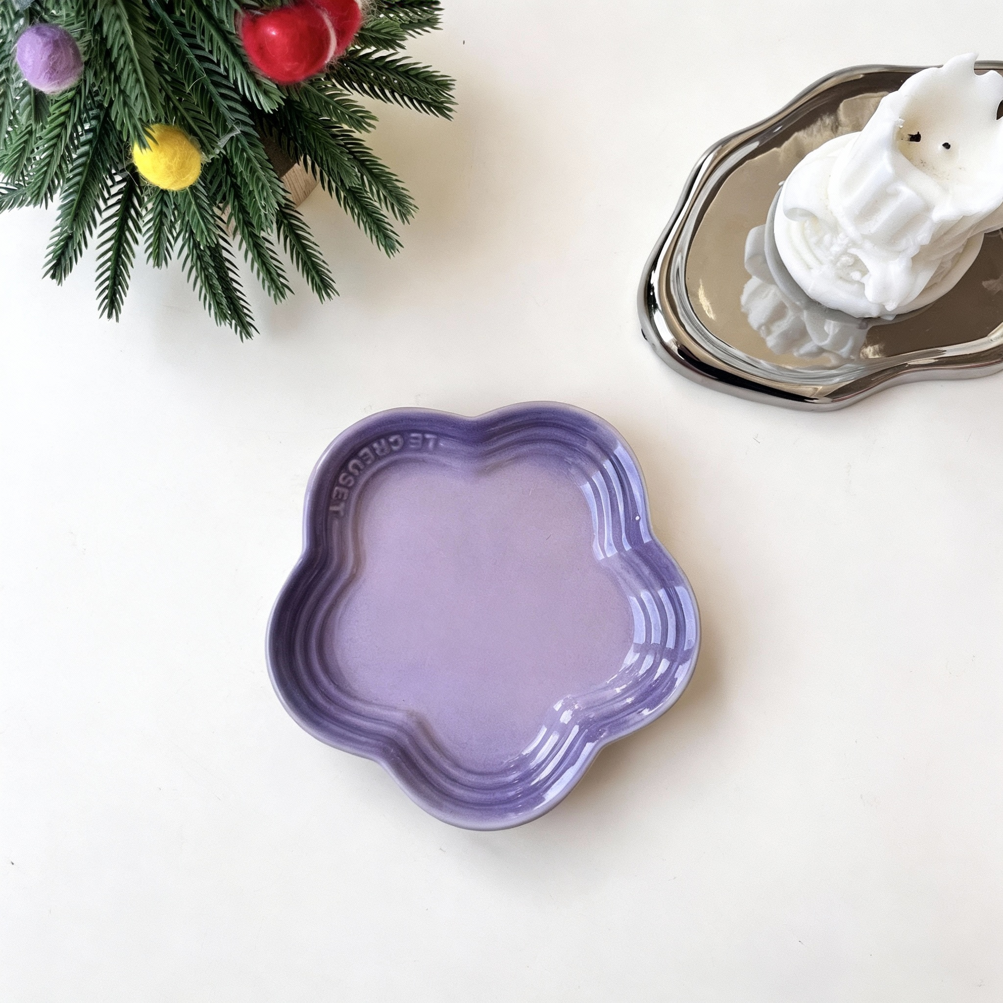 Macaron color gradient pet snack ceramic plate