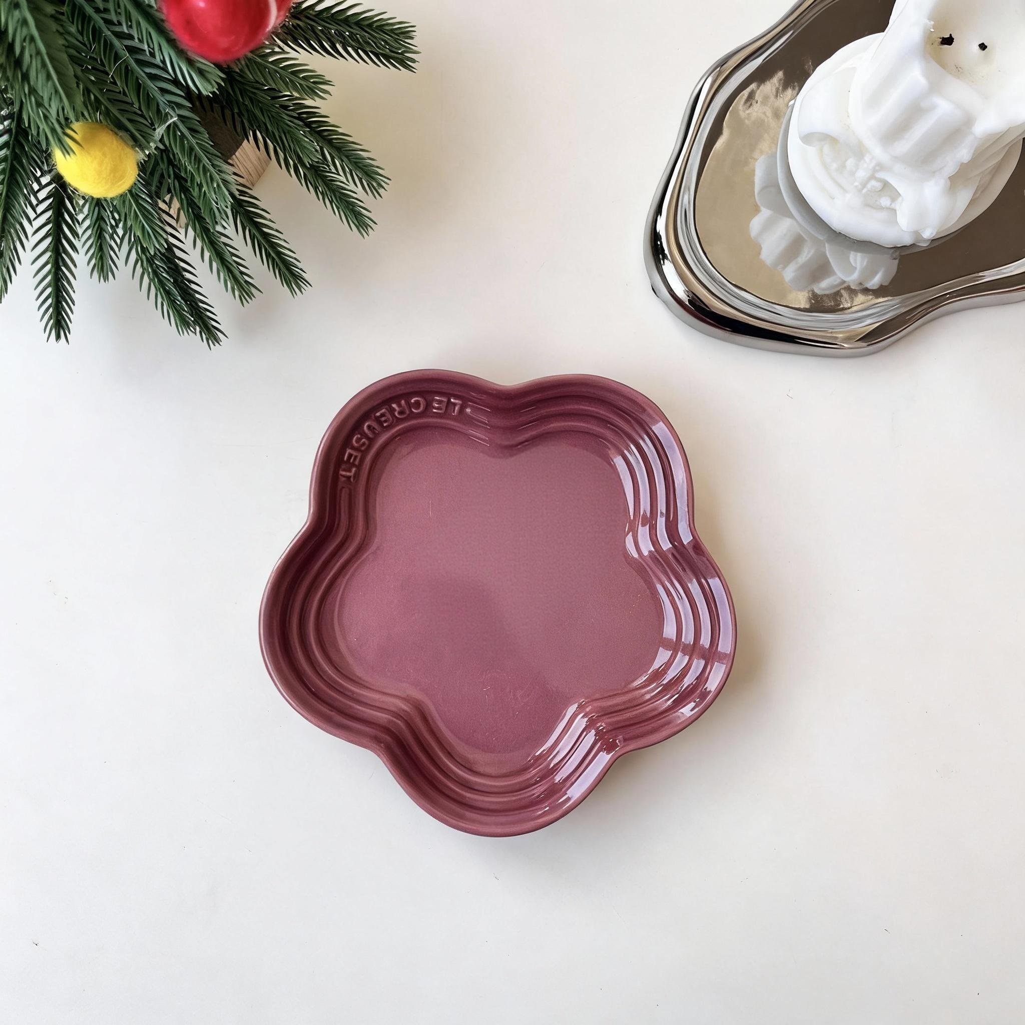 Macaron color gradient pet snack ceramic plate