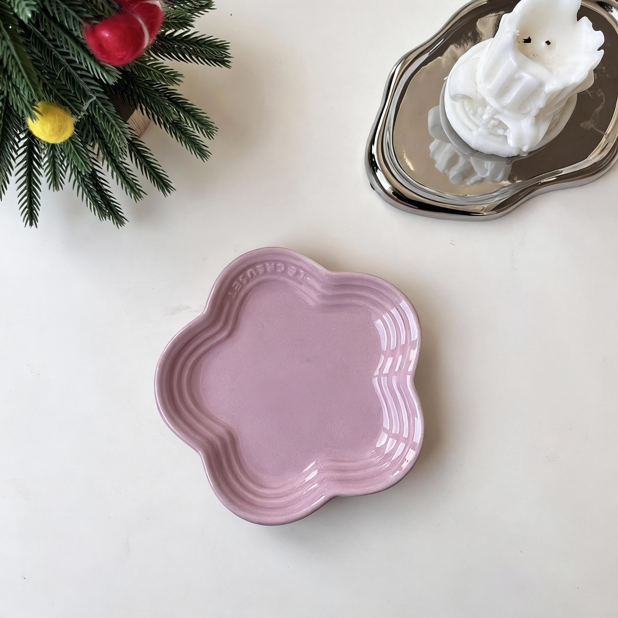Macaron color gradient pet snack ceramic plate