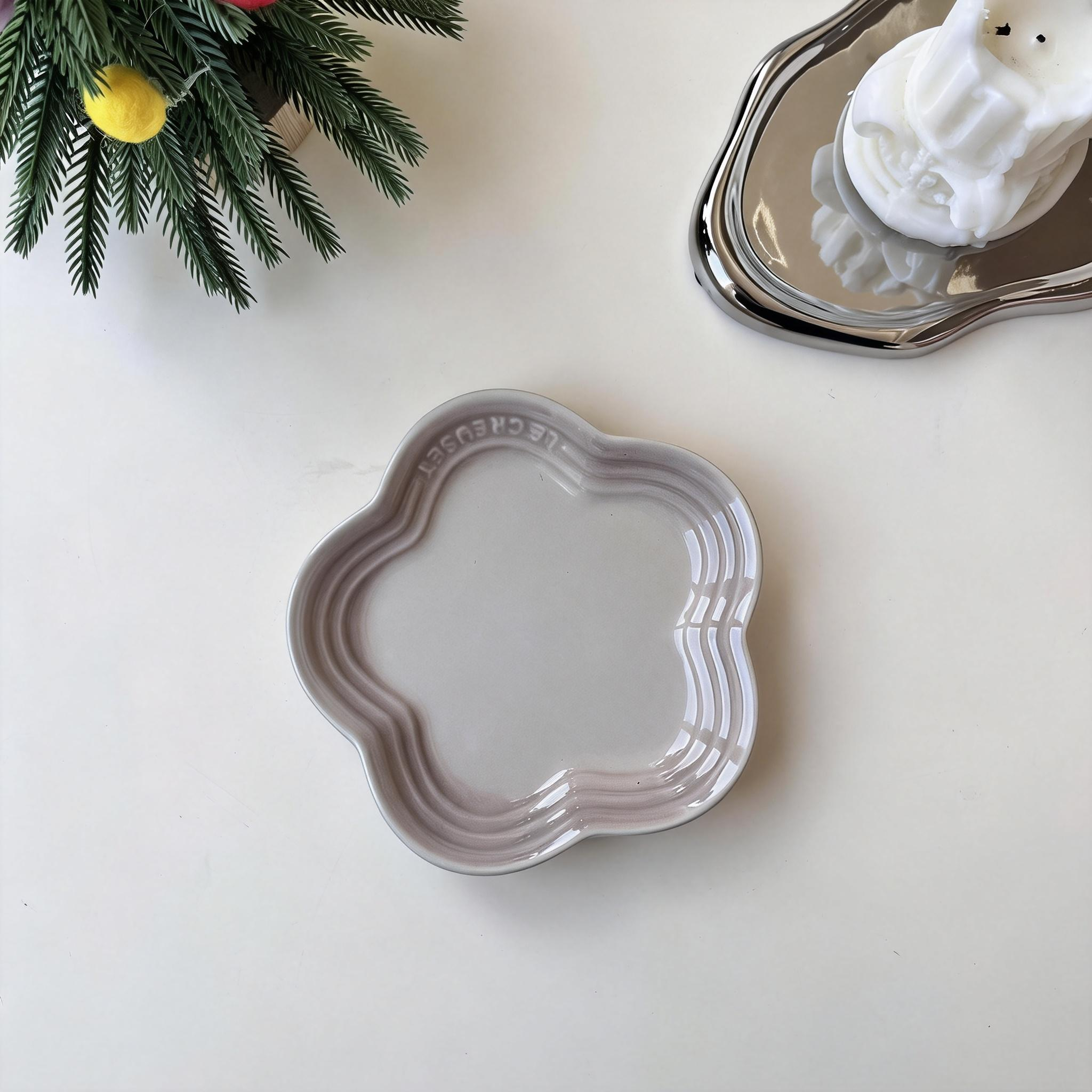 Macaron color gradient pet snack ceramic plate