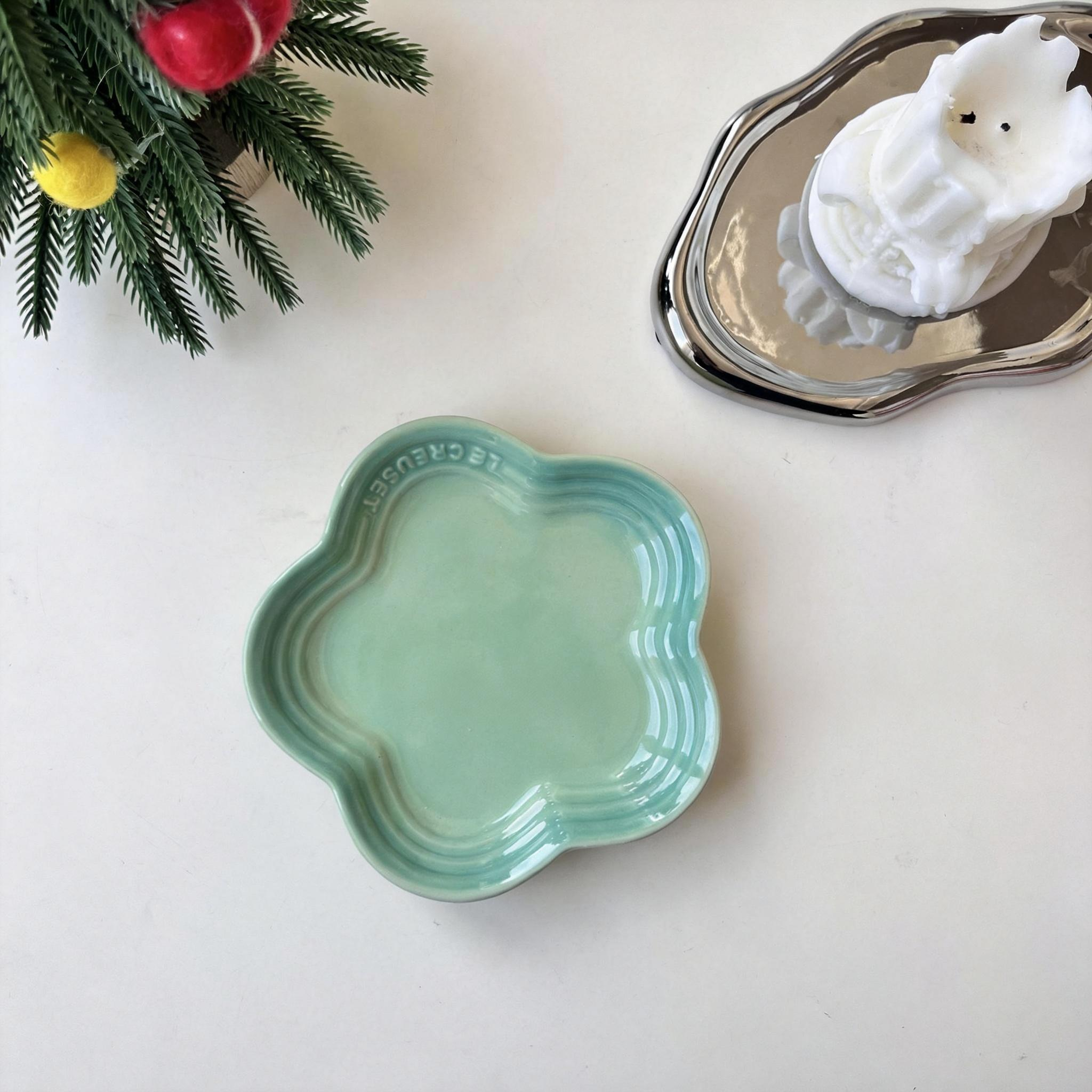 Macaron color gradient pet snack ceramic plate