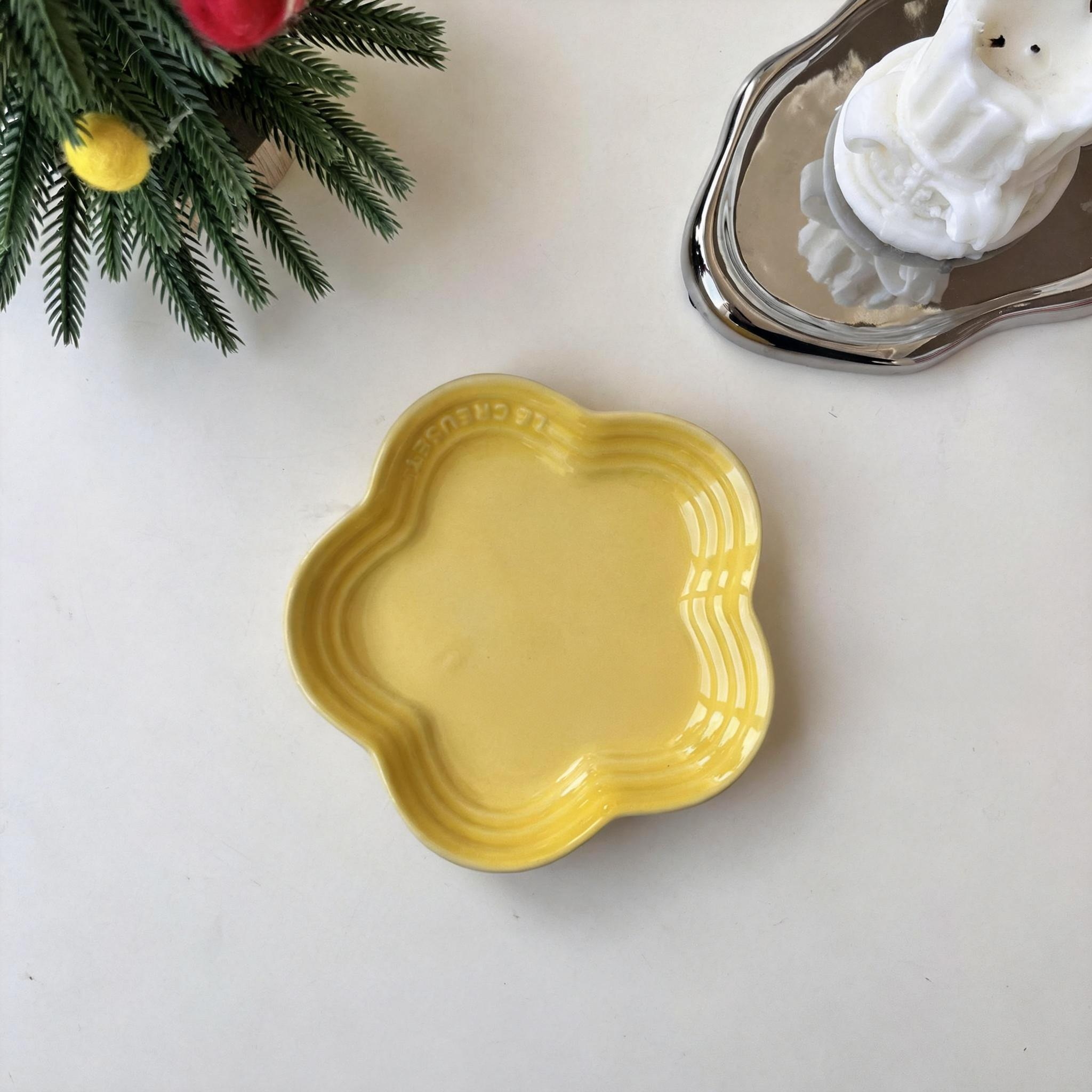 Macaron color gradient pet snack ceramic plate