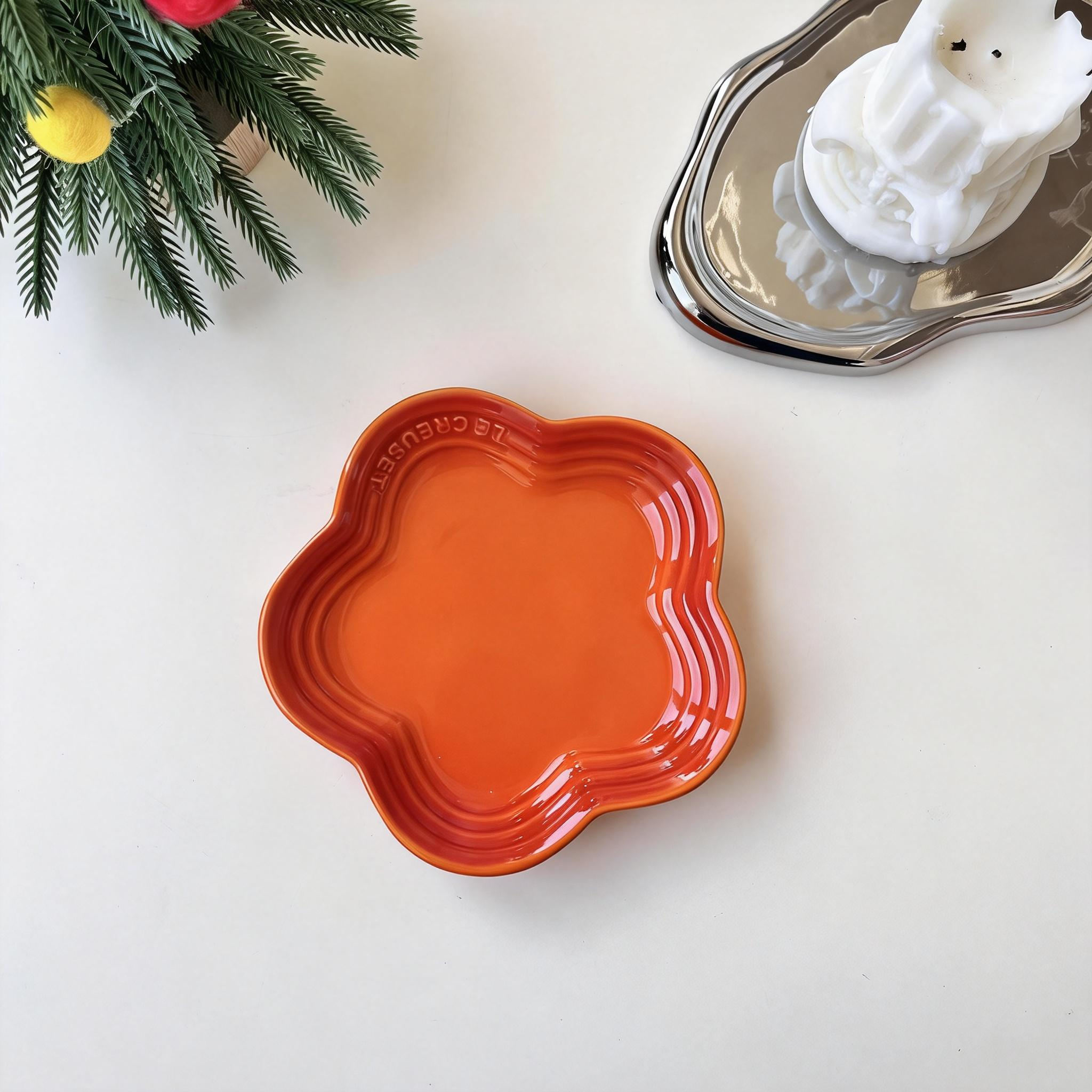 Macaron color gradient pet snack ceramic plate