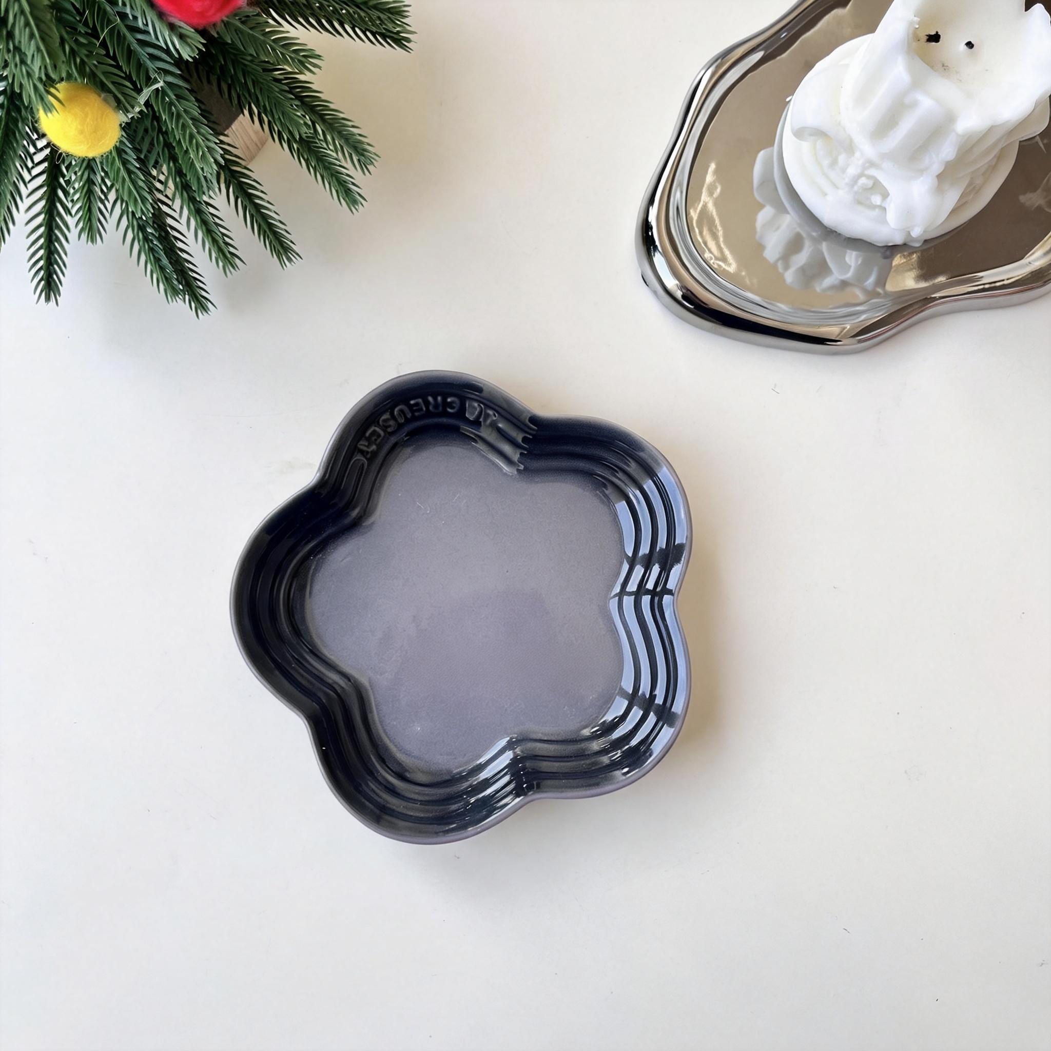 Macaron color gradient pet snack ceramic plate