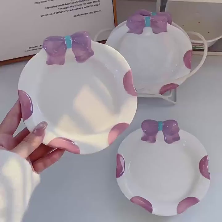 6-Inch Ceramic Pet Plate cat food dish – For Dry & Wet Food